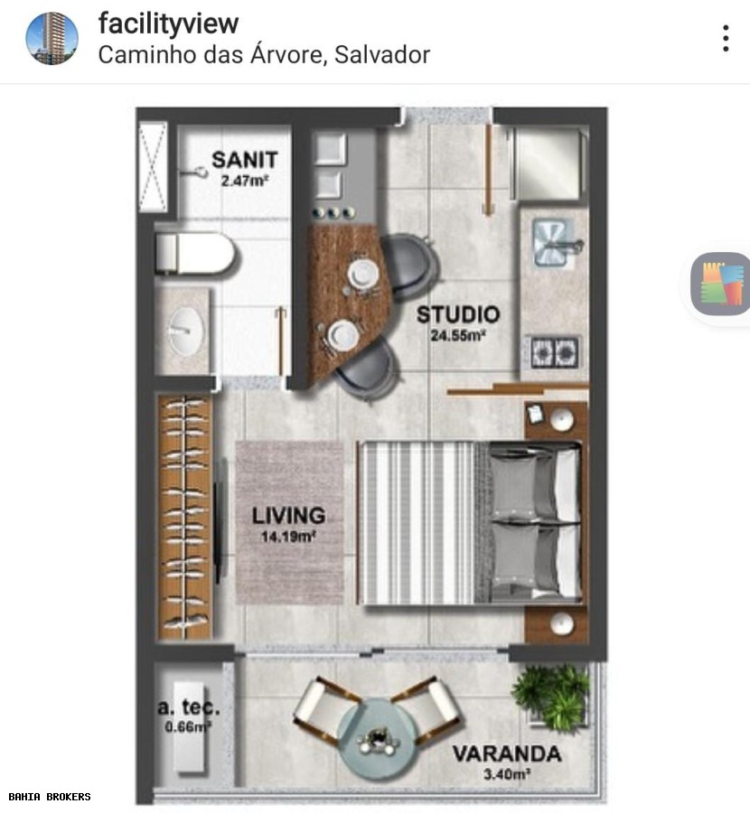 Apartamento, 1 quarto, 25 m² - Foto 7